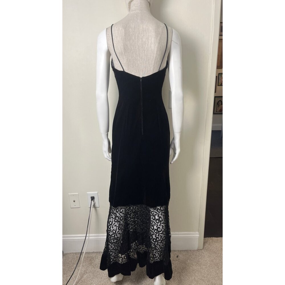 VINTAGE JESSICA MCCLINTOCK VELVET AND LACE STEVIE NICKS DRESS 6 - Picture 4 of 9